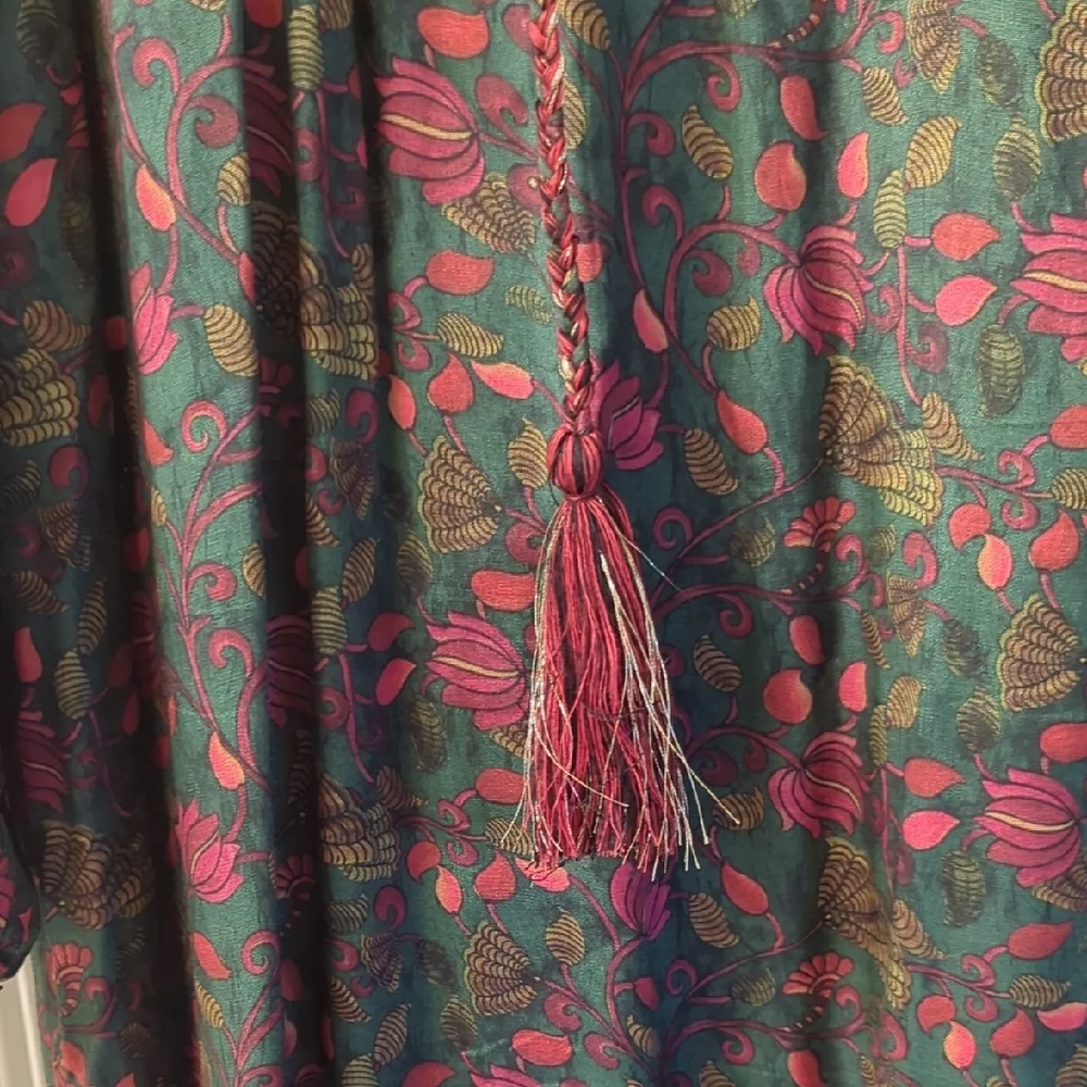 NATURAL LIFE Green Maxi Dress with Pink Floral Print - Picture 5 of 10